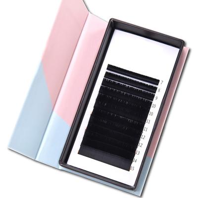 China Korean Eyelash Extension Long Individual Mink Natural Private Label Eyelash Extensions Easy Fanning Matte Lashes for sale