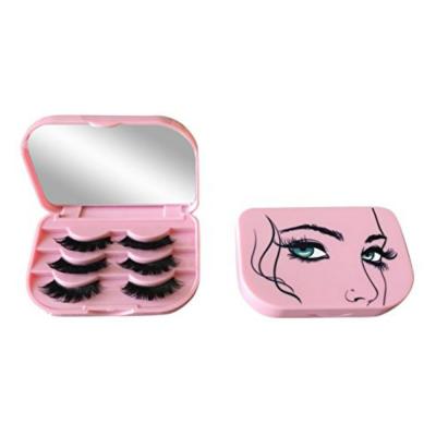 China Long False Eyelash Case Holder Natural Pink - Three Tier Box, Organizer for Travel, Strip Lash Storage Container for sale