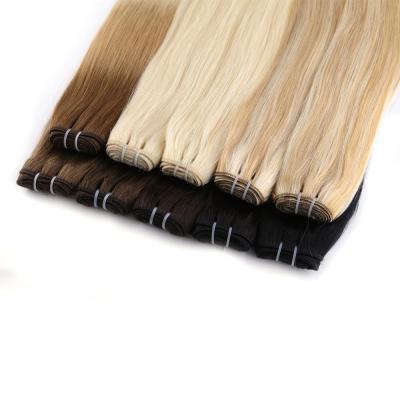 China Silky Straight Extra Thick Straight White Remy Human Hair Double Bundle Hair Extensions for sale