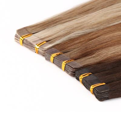 China Virgin Cuticle Pulled Natural Double Lined Ins Blonde Hair Weft Tape Skin Hair Extension for sale