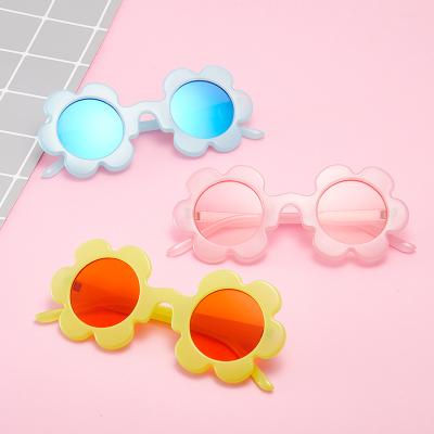 China 10 Years Experience OK114011 Hot Sale Custom Logo Baby Flower Sunglasses Colorful Kids Sun Glasses for sale