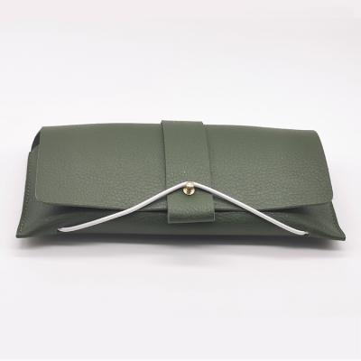 China Fashion PU Glass Green Cheap PU Bags Leather Glass Case for sale