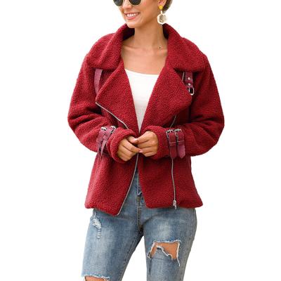 China Classic Factory Price Women Faux Fur Winter Anti-wrinkle Thick Warm Zipper Fleece Jacket Coat for sale