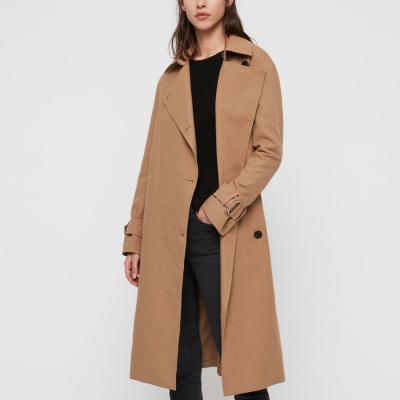 China New Style Fashion Anti-Shrink Custom Trim Turn Down Collar Straight Winter Women Coats for sale