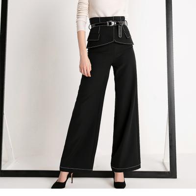 China Anti-pilling new European station high waist shows thin drooping feeling lower wide leg Bell pants women trousers for sale