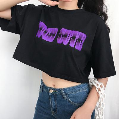 China Wholesale High Quality Round Neck Anti-wrinkle Short Crop Sleeve Women Top Short T-Shirt for sale