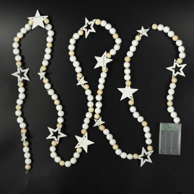 China Minimalist LED Bead Garland Star Chip LED String Light Wood Hanging Christmas Tree Decorations for Christmas Wedding Decor Home Accessory for sale