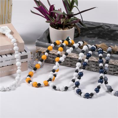 China DIANJIN Wooden Beads Garland Set Round Wood Bead Garland With Home From Foraineam Wooden Color Farmhouse for sale