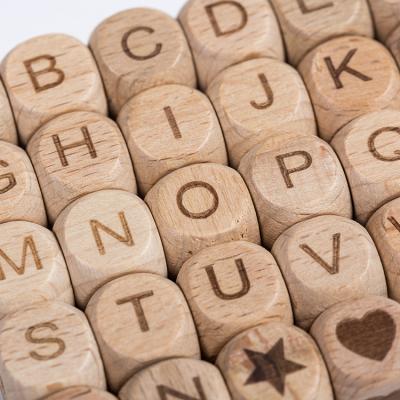 China Custom Square 12Mm Mesh Letter Wood Beads Hot Wooden In Craft Loose Soft Alphabet Cube Cheap Wooden Diy Greek Wholesale for sale