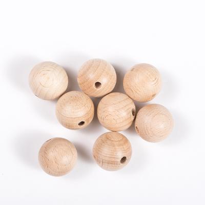 China Cuentas De Madera Al Por Mayor Beech Wood Round Decorative Wooden Beads Wooden Bulk Craft for sale