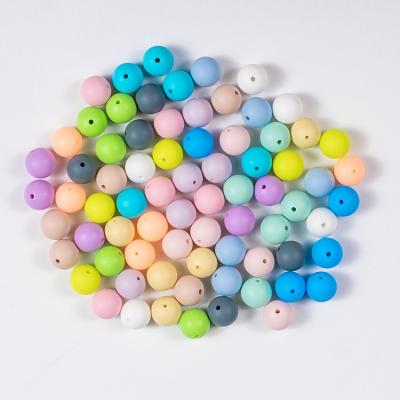 China Other Wholesale Bulk 2021 Baby Blue Bpa Free Food Grade Silicone Chew Rainbow Beads 15Mm 15 Mm Round Silicone Teething Beads for sale