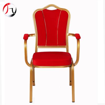 China modern design red color banquet event aluminum stacking chair for sale for sale