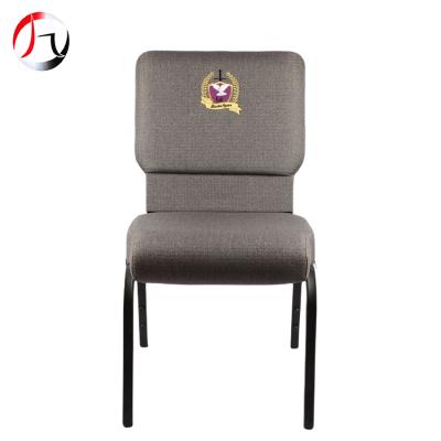 China Stacking And Interlocking Metal Linked Hook Logo Design Amphitheater Bench Church Stackable Chair With Bookbag for sale