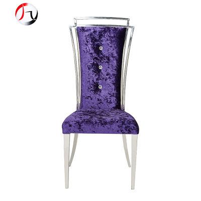 China Modern Design Foshan Stainless Steel Velvet Dining Chair with Rhinestones for Hotel Restaurant Wedding Event for sale