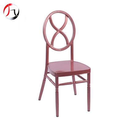 China Modern Fashion Aluminum Stacked Banquet Chairs Cross Back Wedding Party Phoenix Chair for sale