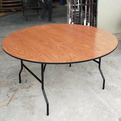 China PANEL plywood folding 60 inch wooden round restaurant table for hotel banquet hall table for sale