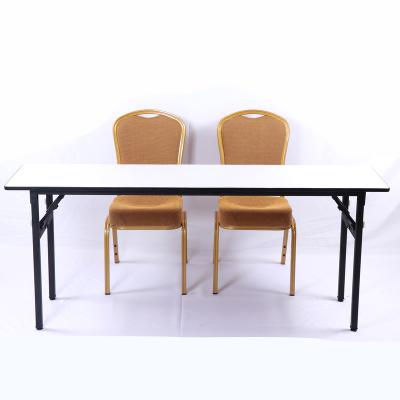 China PANEL White PVC 4ft Hotel Foldable Table Folding Rectangular Banquet Table for sale