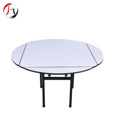 China Modern Commercial PVC Panel Furniture Large Size Round Rectangular Dining Folding Table For Banquet for sale