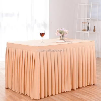 China Waterproof 72 Inch Polyester Colorful Table Skirt For Long Table for sale