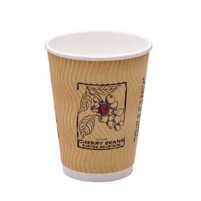 China Disposable Double-Layer Kraft Paper Coffee Cup Drink Household Tea Disposable Hot Paper Cup for sale