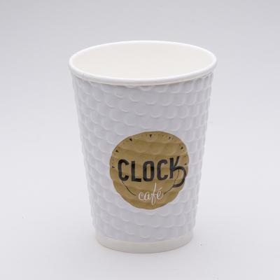 China 8oz 12oz 16oz Disposable Paper Cup Coffee Disposable Embossed Takeaway Paper Cups for sale