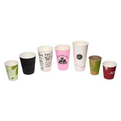 China Customized Disposable Logo Printed Customized Coffee Tea Disposable Single Wall Paper Cup for sale