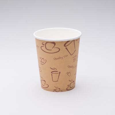 China Disposable Cheap Single Wall Paper Cup 8/12/16 Ounce Disposable Beverage Coffee Cups for sale