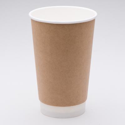 China Cheap Customized Disposables Take Away Coffee Hot Disposable Carrier Papercup Craft Double Drinks Wallpaper Cup for sale