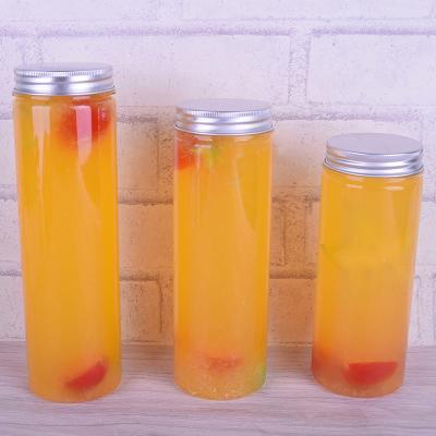 China Food Juice Plastic Straight Round Pet Disposable Bottles Bottles Plastic Cylinder Bottle for sale