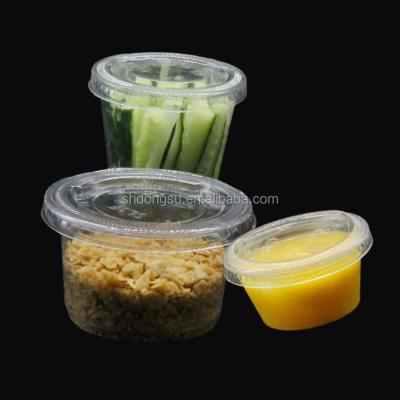 China 100% Eco-friendly Disposable Plastic PP Sauce Cup Pet Plastics Take Away Small Plastic Cups Soy Sauces for sale