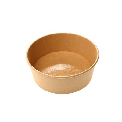 China Waterproof Custom Size Round Food Bowl Container Box Disposable Paper Bowl With Plastic Lid for sale