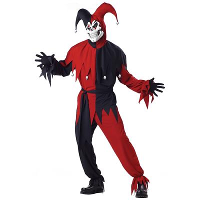 China Crazy Circus Halloween Costume Clown Party Evil Scary Clown Costume Eco-friendly Costume Material for sale