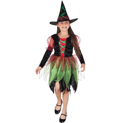 China Good Factory Sale Halloween Carnival Kids Eco-friendly Material Kids Fairy Girl Witch Costume for sale