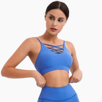 China Push Up Back Breathable Breathable Crossover Top Workout Gym Yoga Fitness Bra For Women Sports Bra for sale