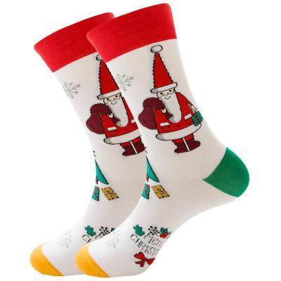 China Fashional adult bangs wholesale custom box logo design holiday cartoon in tube cotton christmas gift winter socks women for sale