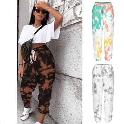 China Breathable Women's Pants Digital Printed High Waist Wide Leg Loose Quick Dry Casual Pants for sale