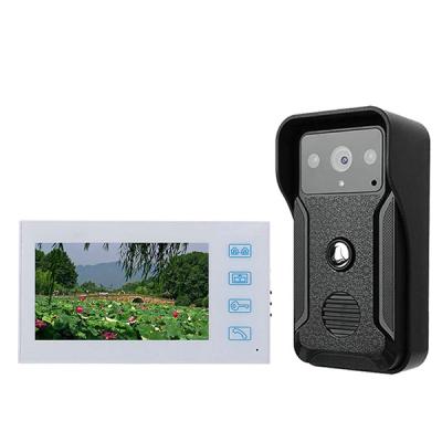 China NIGHT VISION Video Intercom 7 Inch Wire Color LCD Door Phone Doorbell Visual Video Intercom Kit with AHD 1080P Rainproof Camera Unlock for sale