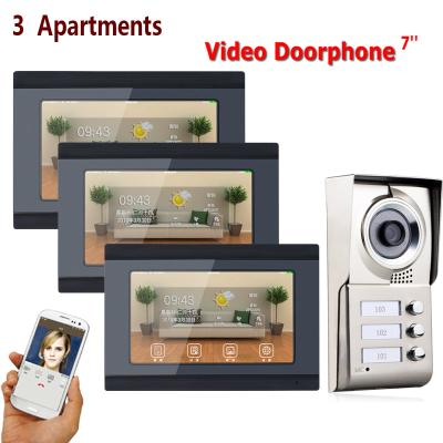 China 7inch IR-CUT HD 1000TVL Wireless Wifi Apartments Door Phone Intercom 3 Door Phone Video Doorbell Camera with 3 Button SY709BMC13 for sale