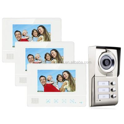 China 3 Video Apartment/Family Door Phone Intercom 1 Doorbell Cameras With 3 Button 3 Waterproof Monitor SY811WMC13 for sale