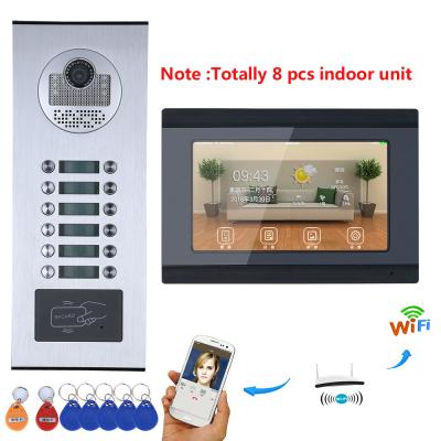 China 7inch Disc Wired Wifi 8 RFID IR-CUT HD 1000TVL Video Apartment/Family Door Phone Intercom Camera Doorbell Camera with 1 SY709BHID8 for sale