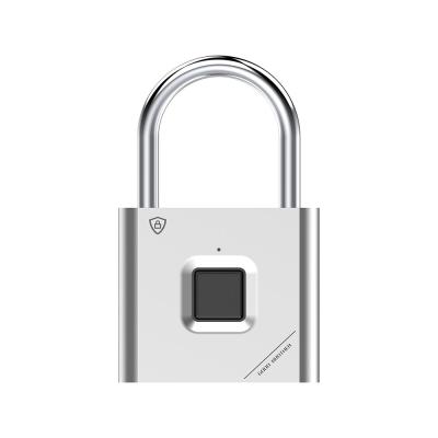 China Soccer Field Quick Open USB Thumbprint Padlock Keyless Rechargeable Door Lock Fingerprint Smart Padlock for sale