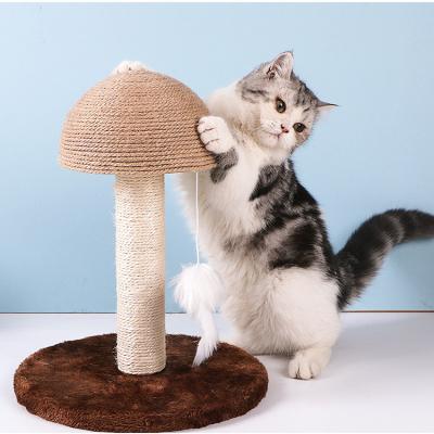 China 2021 Popular Cat Mushroom Shaped Trixie Handmade Wood Pet Scratcher Nutria Cat Tree Simons Cat Game Wooden Lotus Maine for sale