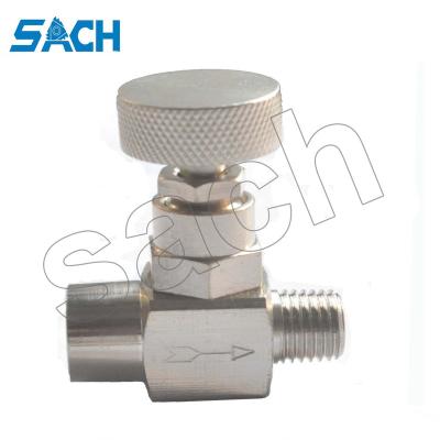 China General Instrument Parts Pressure Gauge Accessories Brass Needle Valve Nickel Plated for sale