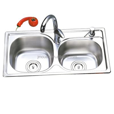 China With Faucet Stainless Steel Double Bowl Kitchen Sink Kitchen Sink Industrial Wash Basin for sale