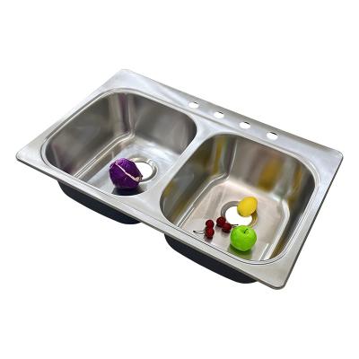 China With Double Faucet OT-8456A OEM ODM Stainless Steel Kitchen Sink Bowl Countertop Kitchen Sinks for sale