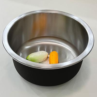 China With Faucet OA-D420A OUERT Stainless Steel Round Wash Basin Vegetable Kitchen Sink for sale