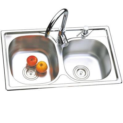 China With Faucet 2022 Excellent Quality Double Bowl Kitchen Sinks Stainless Steel for sale