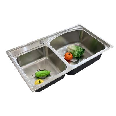 China With Faucet OL-8143B High Quality Modern 304 Stainless Steel Farmhouse Basin Kitchen Sink for sale