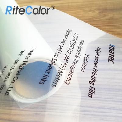 China Professional Waterproof 100micron Silk Screen Printing PET Plastic Inkjet Transparent Film For Positive Screen Printing for sale