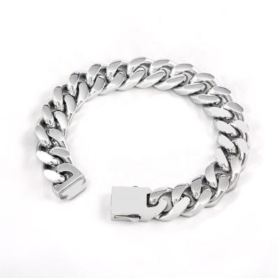 China Minimalist Retro Punk Stainless Steel Jewelry Male Punk Ornamental Charm Chain Spliced ​​Cuban Bracelets for sale